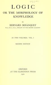 Cover of: Logic by Bernard Bosanquet
