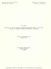 Cover of: Executive of the San Francisco Community Relations Council, 1951-1987; advocate of minority rights and democratic pluralism by Earl Raab