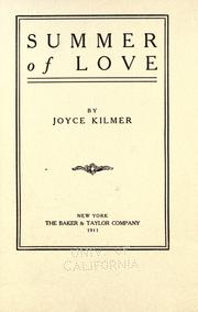 Cover of: Summer of love by Joyce Kilmer