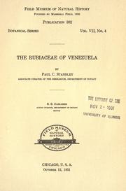 Cover of: The Rubiaceae of Venezuela by Paul Carpenter Standley
