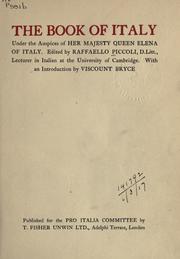 The Book of Italy by Raffaello Piccoli