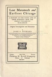Cover of: Lost Maramech and earliest Chicago by John Fletcher Steward