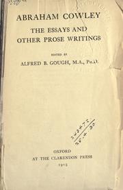 Cover of: The essays and other prose writings.: Edited by Alfred B. Gough.