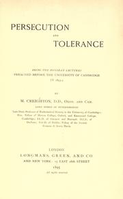 Cover of: Persecution and tolerance by Mandell Creighton