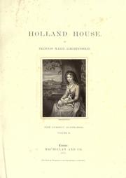 Cover of: Holland house.