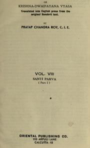 Cover of: The Mahabharata of Krishna-Dwaipayana Vyasa, Volume 8: Translated into English prose from the original Sanskrit Text