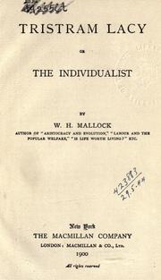 Cover of: Tristram Lacy: or, The individualist.