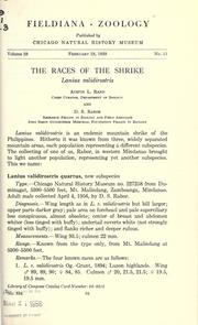 Cover of: The races of the shrike, Lanius validirostris