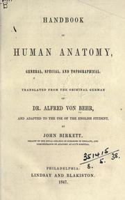 Cover of: Handbook of human anatomy: general, special, and topographical