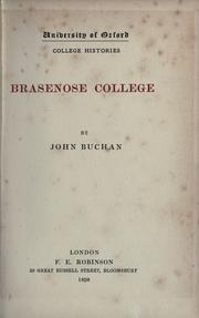 Brasenose college by John Buchan