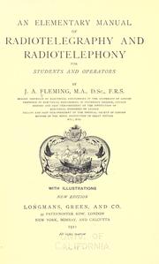 Cover of: An elementary manual of radiotelegraphy and radiotelephony for students and operators