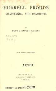 Cover of: Hurrell Froude by Louise Imogen Guiney