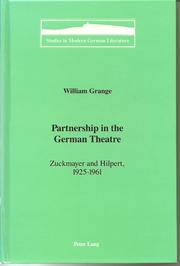 Cover of: Partnership in the German theatre by William Grange