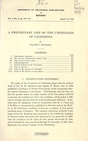 Cover of: A preliminary list of the Uredinales of California