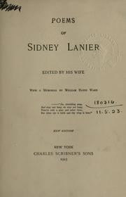 Cover of: Poems by Sidney Lanier, Sidney Lanier