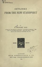 Cover of: Outlooks from the new standpoint. by Ernest Belfort Bax