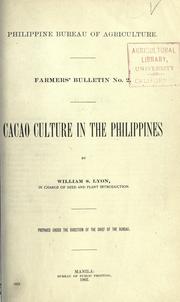 Cover of: Cacao culture in the Philippines