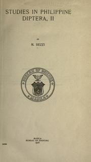 Cover of: Studies in Philippine Diptera by Mario Bezzi