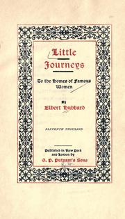 Cover of: Little journeys to the homes of famous women. by Elbert Hubbard