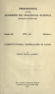 Cover of: Constitutional imperialism in Japan