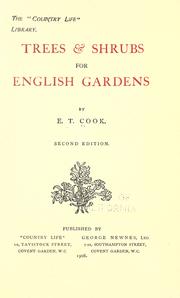 Cover of: Trees & shrubs for English gardens. by E. T. Cook