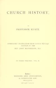 Cover of: Church history by J. H. Kurtz, J. H. Kurtz