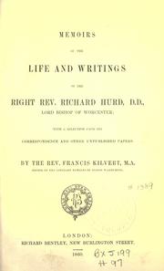 Cover of: Memoirs of the life and writings of the Right Rev. Richard Hurd.