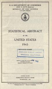 Cover of: Statistical abstract of the United States by prepared by the chief of the Bureau of Statistics, Treasury Department.