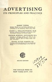 Cover of: Advertising by Tipper, Harry