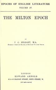 Cover of: The Milton epoch