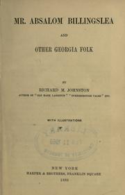 Mr. Absalom Billingslea, and other Georgia folk by Richard Malcolm Johnston