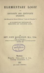 Cover of: Elementary logic for university and certificate students.