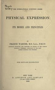 Cover of: Physical expression: its modes and principles.