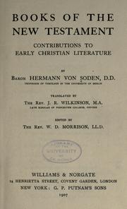 Cover of: Books of the New Testament by Soden, Hermann Freiherr von