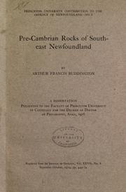 Cover of: Pre-Cambrian rocks of southeast Newfoundland ...