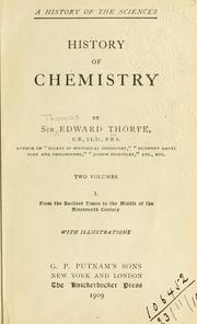 Cover of: The history of chemistry