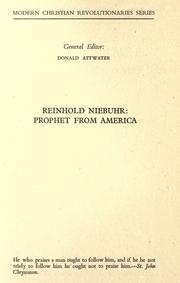 Cover of: Reinhold Niebuhr: prophet from America