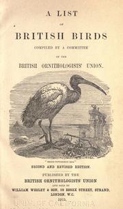 Cover of: A list of British birds by British Ornithologists' Union.