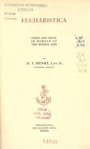 Cover of: Eucharistica by Hugh Thomas Henry
