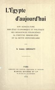 Cover of: L' Egypte d'aujourd'hui by Cressaty comte.