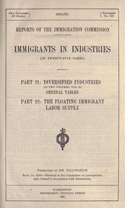 Cover of: Reports of the Immigration Commission. by United States. Immigration Commission (1907-1910)