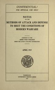 Cover of: Notes on the methods of attack and defense to meet the conditions of modern warfare