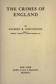 The Crimes of England by G. K. (Gilbert Keith) Chesterton