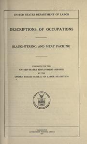 Cover of: Descriptions of occupations: Slaughtering and meat packing.