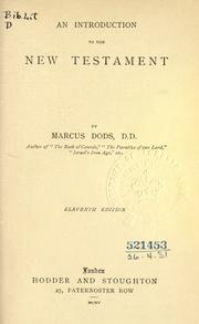 Cover of: An introduction to the New Testament. by Dods, Marcus