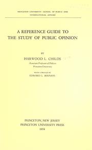 Cover of: A reference guide to the study of public opinion