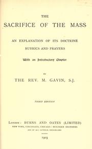 Cover of: The sacrifice of the mass by Gavin, M. S.J.