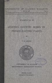 Cover of: Lighting country homes by private electric plants by Thomas Hamer Amrine