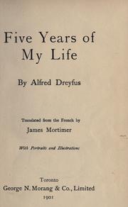 Cinq années de ma vie by Dreyfus, Alfred