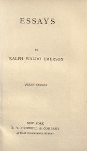 Cover of: Essays by Ralph Waldo Emerson